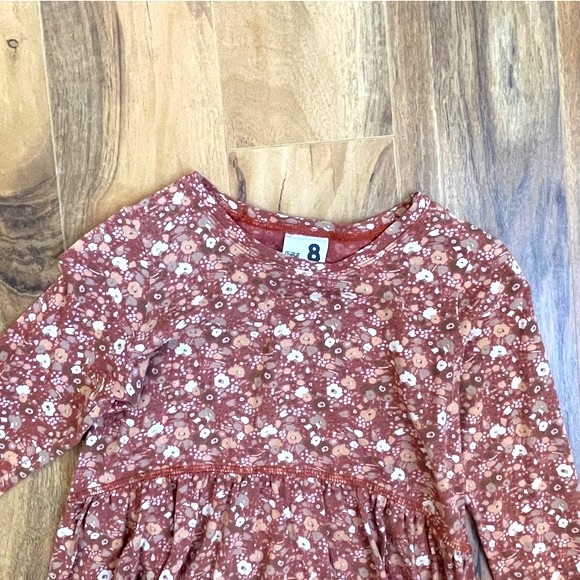 2 Girls Dresses/Tunics Bundle // Floral Red and yellow orange // Size 8 girls - Picture 6 of 7